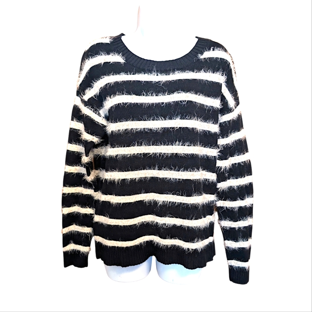 Sweater Project fuzzy stripes sweater
